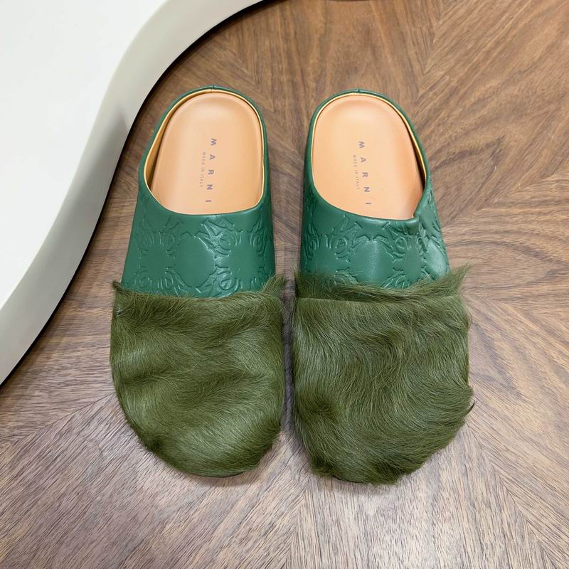 Green Embossed-Upper Textured-Toe Mules