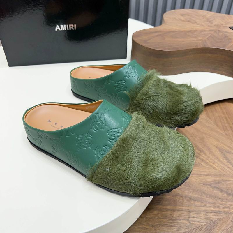 Green Embossed-Upper Textured-Toe Mules