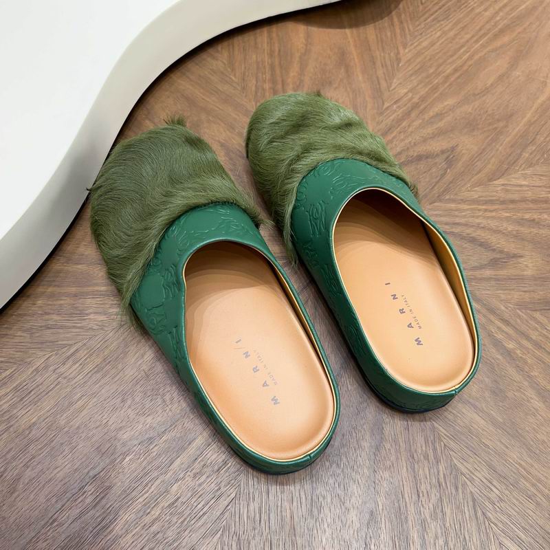 Green Embossed-Upper Textured-Toe Mules
