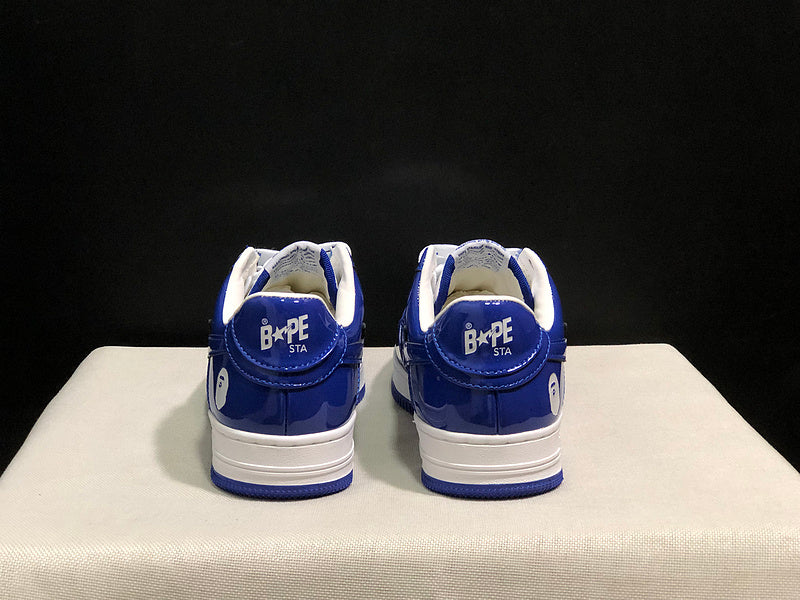 Blue & White Star-Detail Low-Top Sneakers