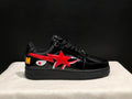 Black & Red Shark-Graphic Star-Detail Low-Top Sneakers
