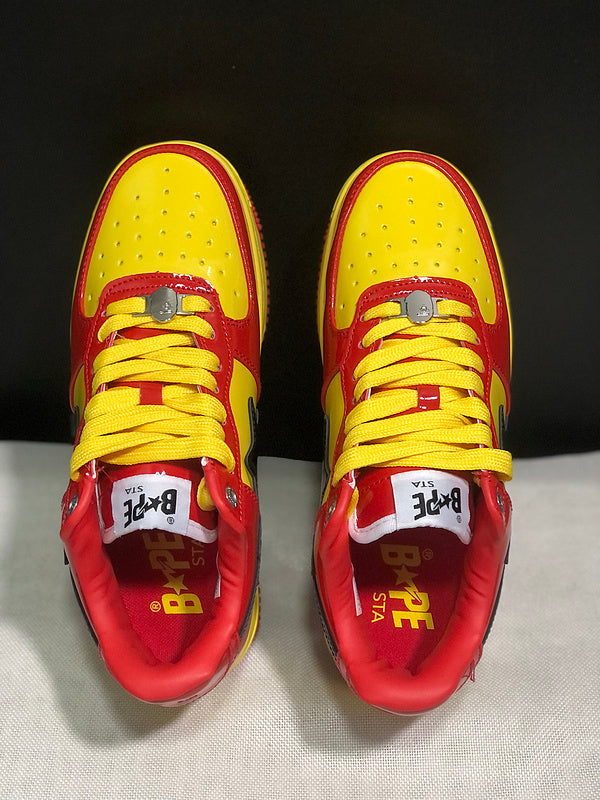 Red & Yellow Star-Detail Low-Top Sneakers