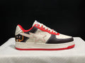Black, Cream & Red Star-Detail Low-Top Sneakers