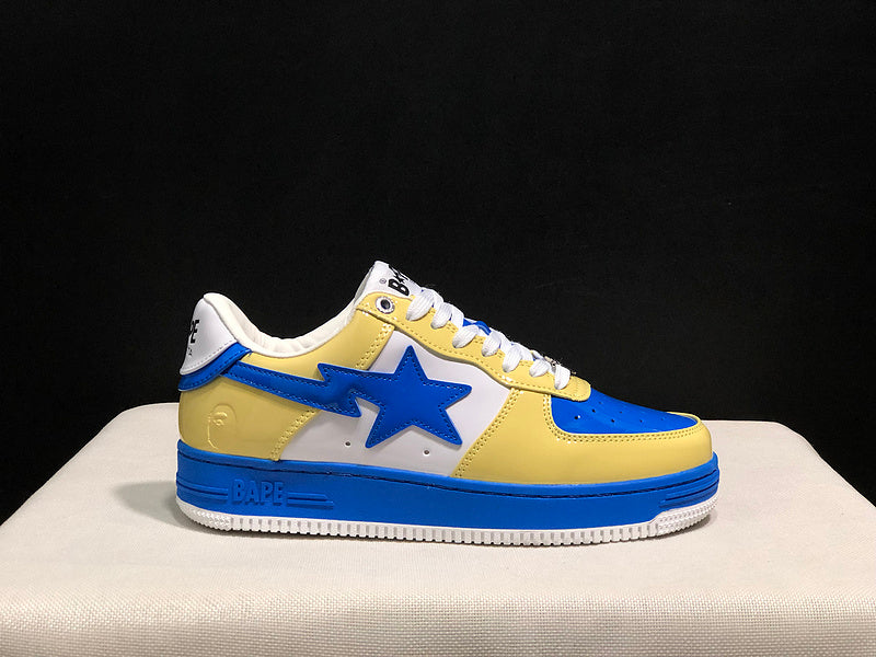 Yellow & Blue Star-Detail Low-Top Sneakers