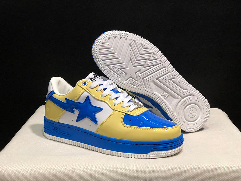 Yellow & Blue Star-Detail Low-Top Sneakers