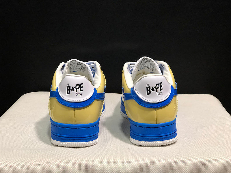 Yellow & Blue Star-Detail Low-Top Sneakers