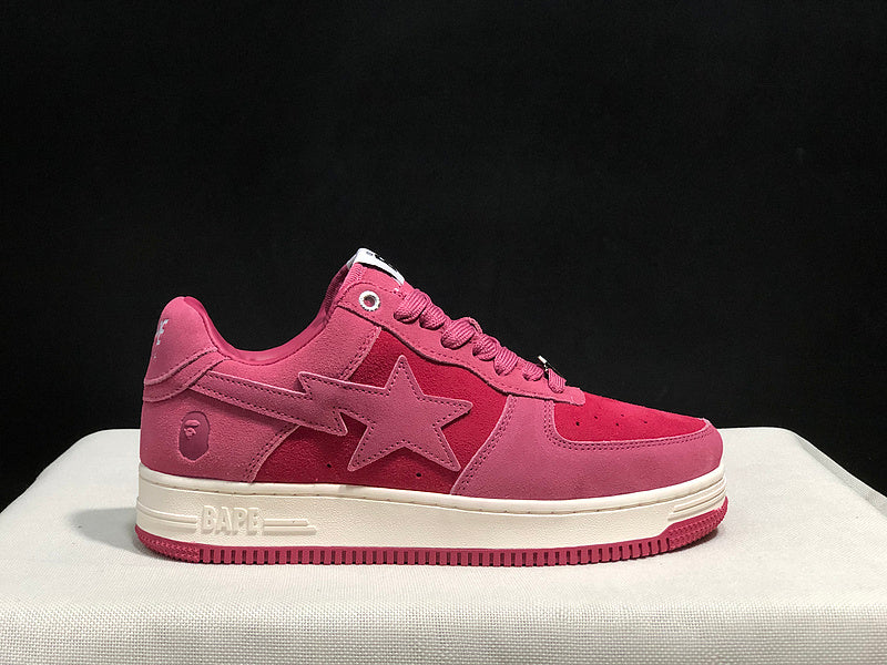 Rose Pink & Berry Star-Detail Low-Top Sneakers