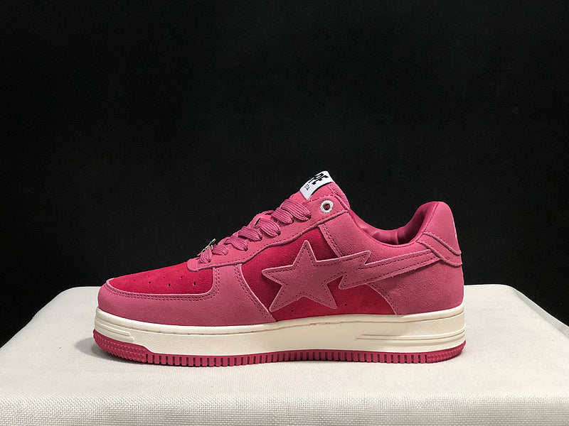 Rose Pink & Berry Star-Detail Low-Top Sneakers