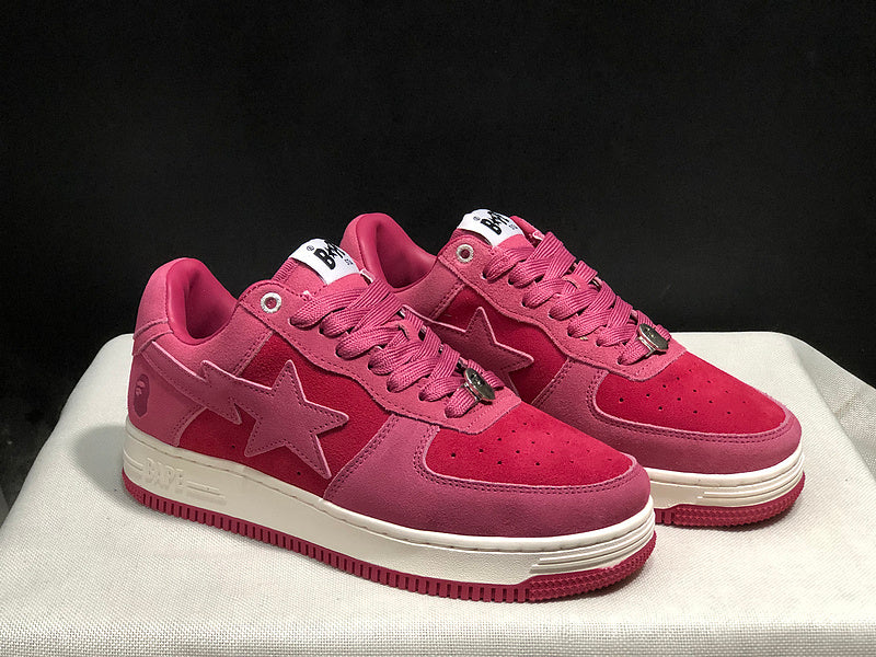 Rose Pink & Berry Star-Detail Low-Top Sneakers