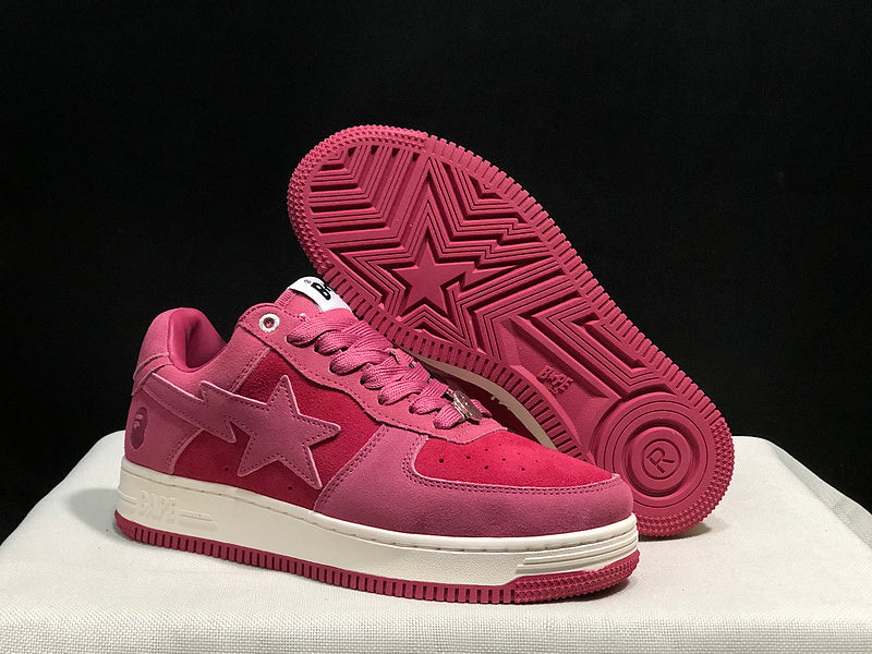Rose Pink & Berry Star-Detail Low-Top Sneakers