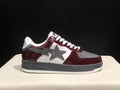 Burgundy & Grey Star-Detail Low-Top Sneakers