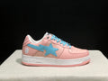 Pastel Pink & Sky Blue Star-Detail Low-Top Sneakers