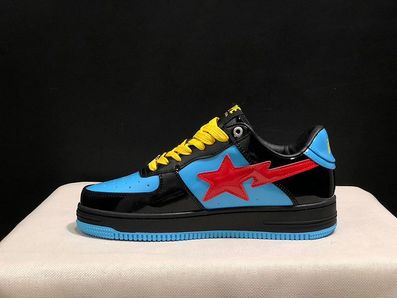 Black & Blue Red-Star Low-Top Sneakers