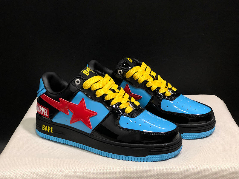 Black & Blue Red-Star Low-Top Sneakers