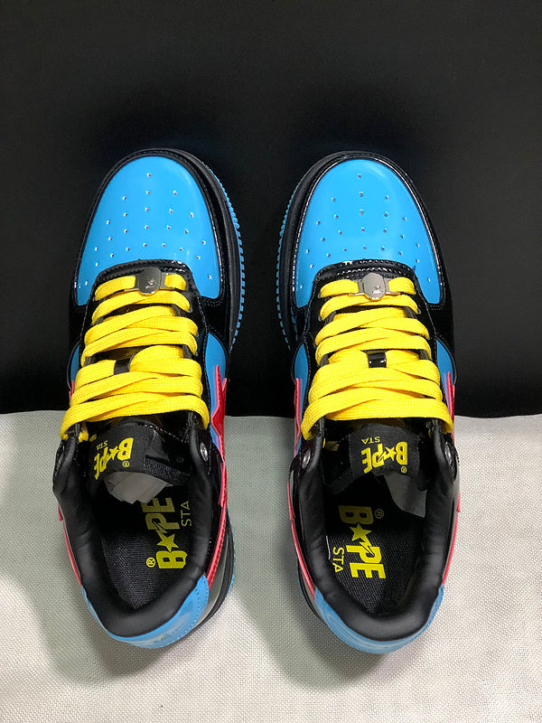 Black & Blue Red-Star Low-Top Sneakers