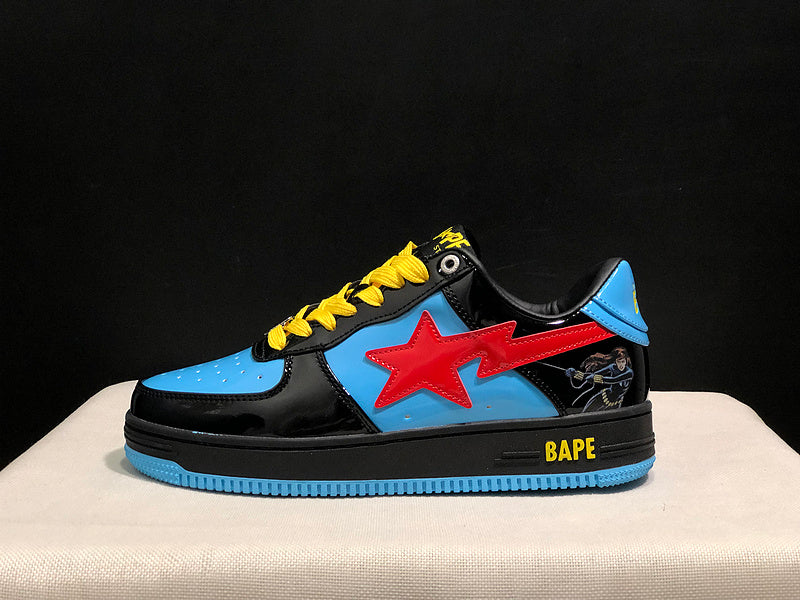 Black & Blue Red-Star Low-Top Sneakers