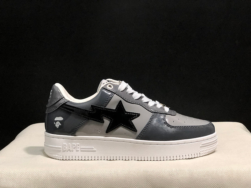 Charcoal & Light Grey Black-Star Low-Top Sneakers