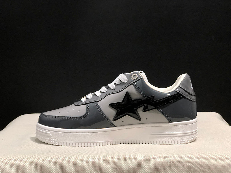 Charcoal & Light Grey Black-Star Low-Top Sneakers