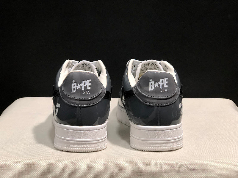 Charcoal & Light Grey Black-Star Low-Top Sneakers