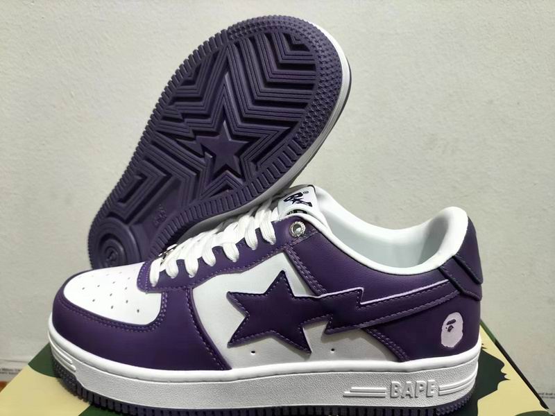 BAPE Purple and White Star Low-Top Sneakers