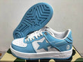 BAPE Light Blue and White Star Low-Top Sneakers