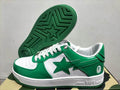 BAPE Green and White Star Low-Top Sneakers