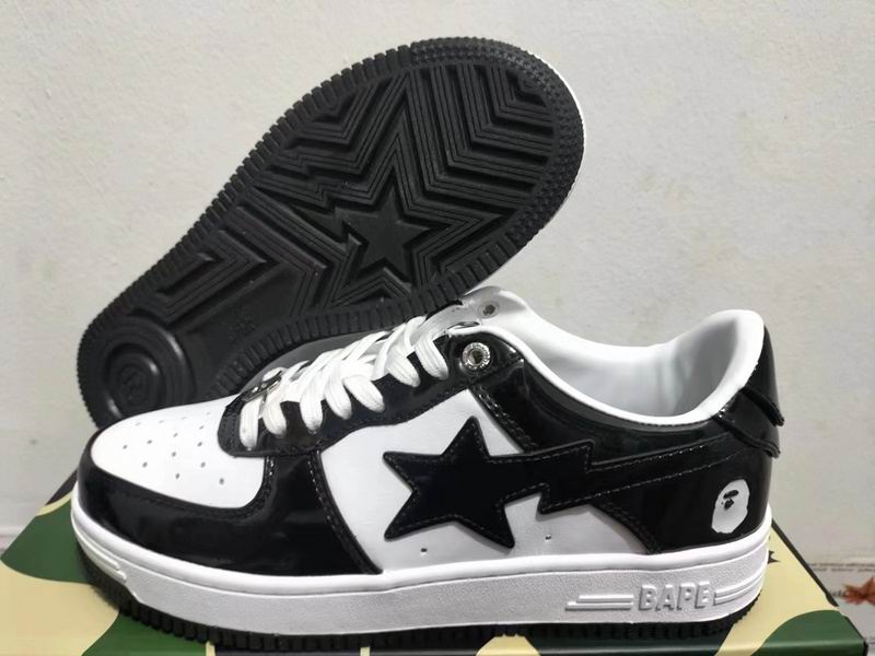 BAPE Black and White Star Low-Top Sneakers