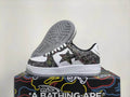 BAPE Black and White Graphic Star Low-Top Sneakers