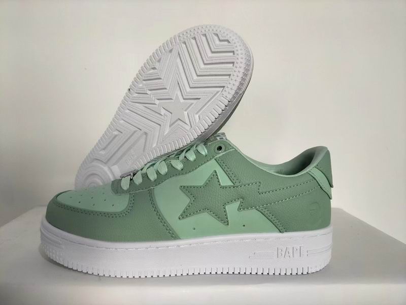 BAPE Two-Tone Green Star Low-Top Sneakers