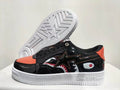 BAPE Black and Orange Shark Detail Low-Top Sneakers