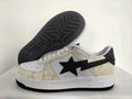 BAPE White and Cream Textured Star Low-Top Sneakers