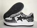 BAPE White and Silver Textured Star Low-Top Sneakers