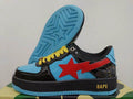 BAPE Black and Light Blue Sneakers with Red Star Details