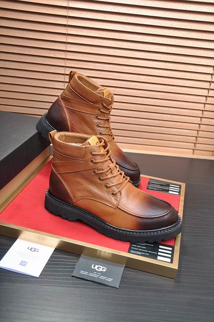 UGG Brown Moc-Toe Lace-Up Ankle Boots