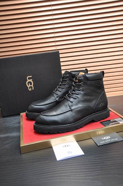 UGG Black Moc-Toe Lace-Up Ankle Boots