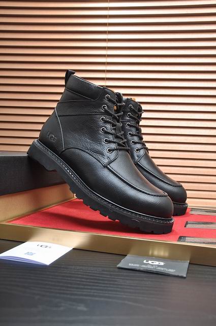UGG Black Moc-Toe Lace-Up Ankle Boots