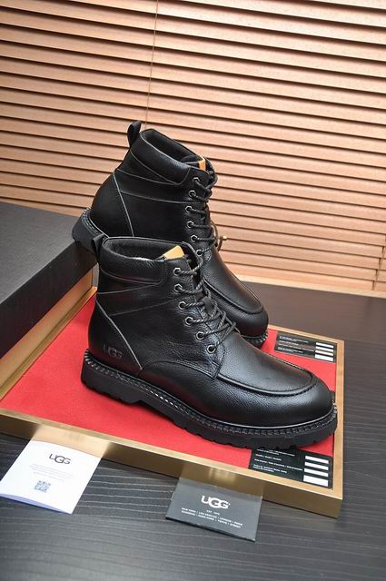 UGG Black Moc-Toe Lace-Up Ankle Boots