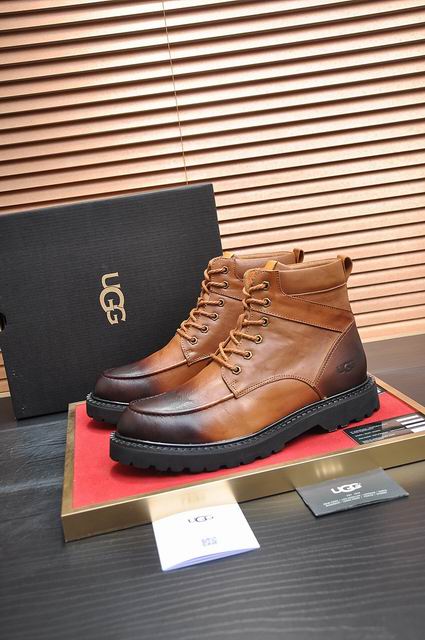 UGG Brown Moc-Toe Lace-Up Ankle Boots