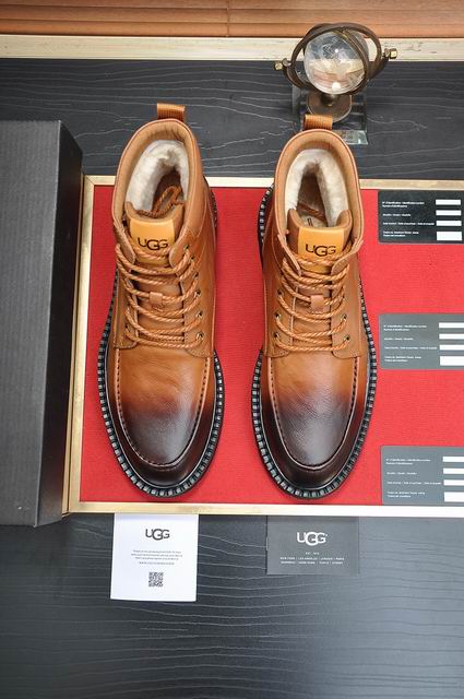 UGG Brown Moc-Toe Lace-Up Ankle Boots