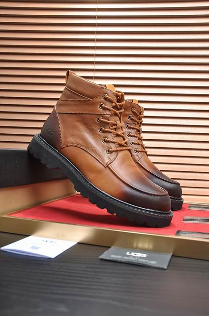 UGG Brown Moc-Toe Lace-Up Ankle Boots