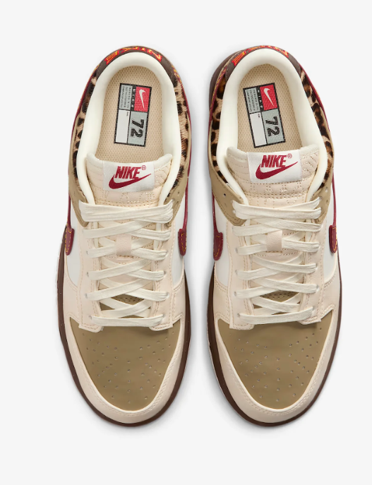 Nike Dunk Low Unisex – Cream / Khaki with Leopard Detail