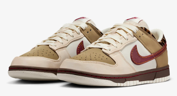 Nike Dunk Low Unisex – Cream / Khaki with Leopard Detail